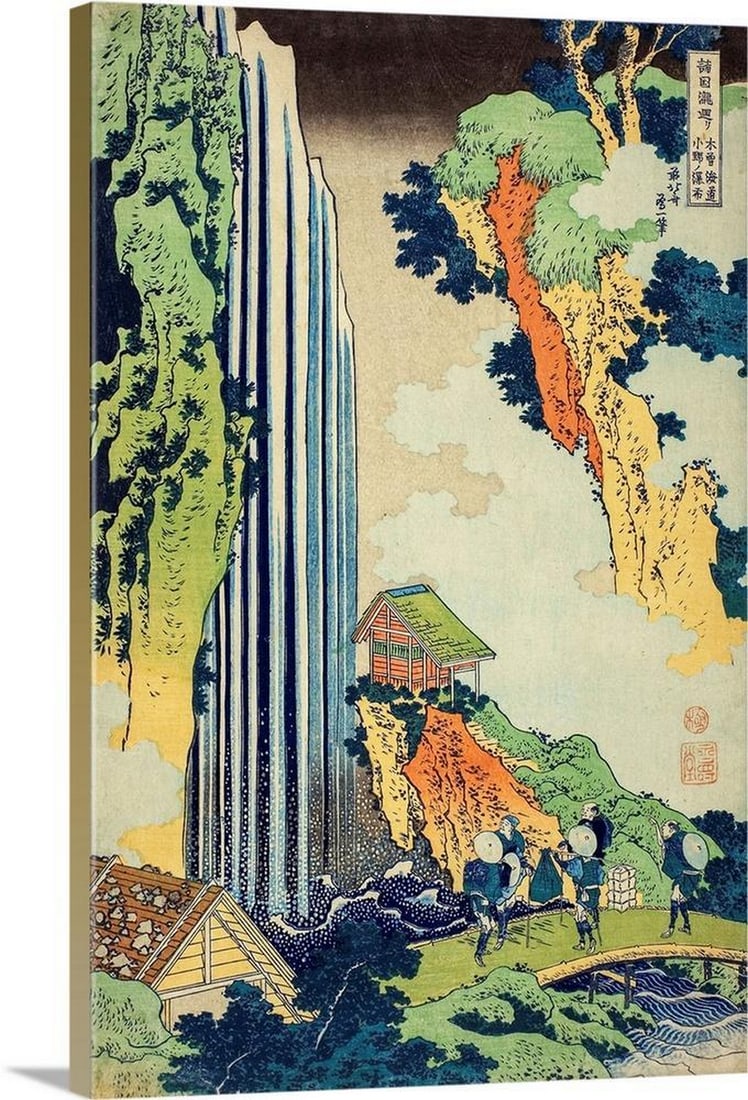 Ono Falls On The Kisokaido Canvas Reproduction: Ono Falls On The Kisokaido Canvas Reproduction Size: Width: 16 inches, Height: 24 inches View photos for further details.