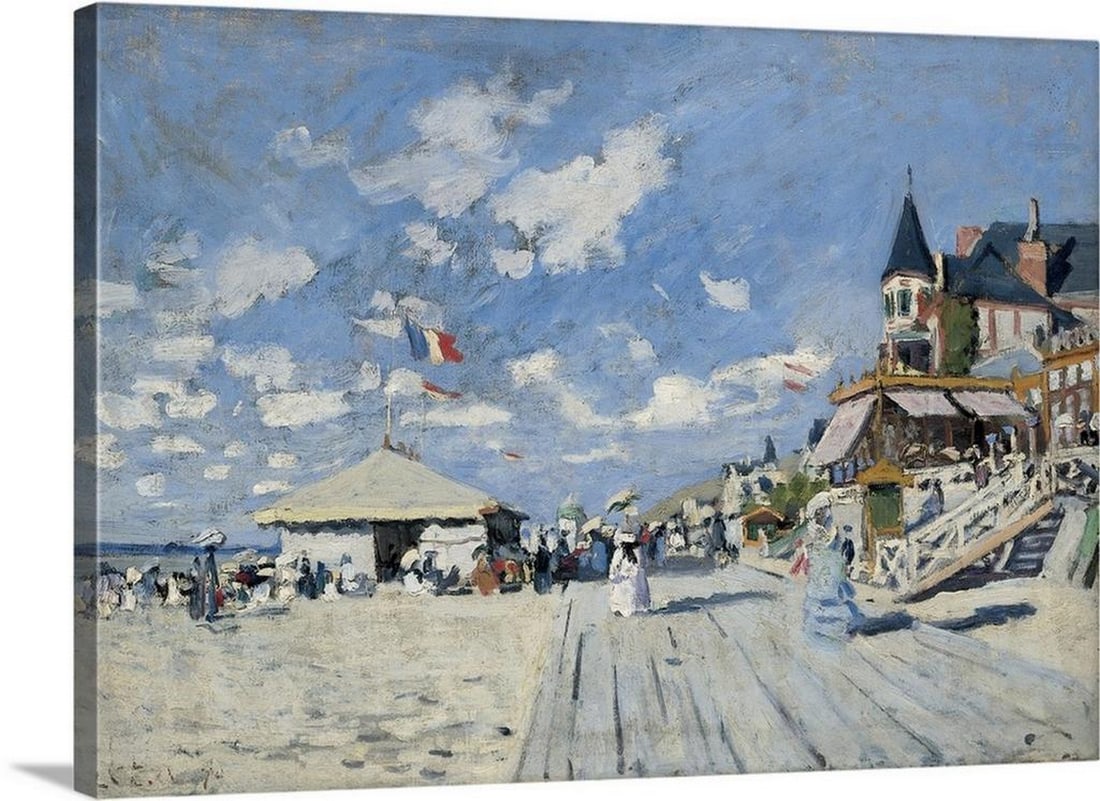 On the Beach at Trouville, 1870 – Canvas Reproduction by Claude Monet (1 of 2)