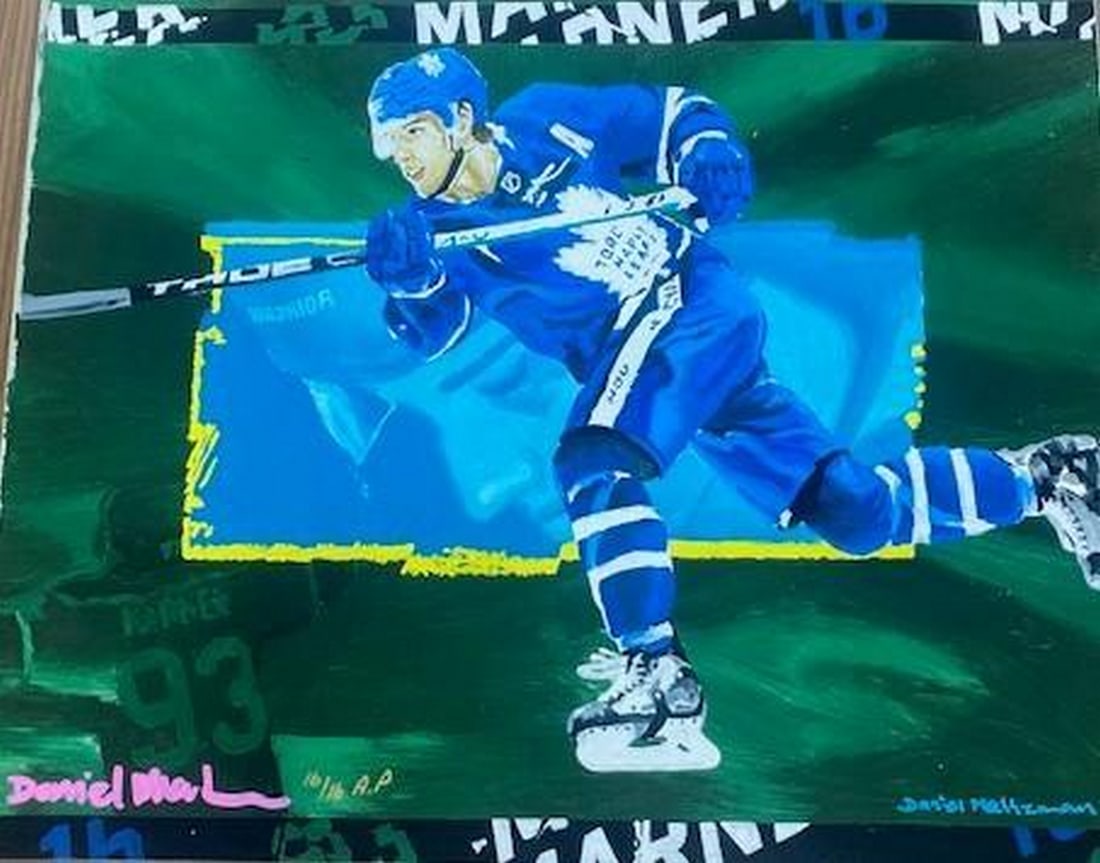 Daniel Maltzman "Mitch Marner" Signed & Numbered 16" x 20" Artist Proof: Daniel Maltzman "Mitchell Marner" Signed & Numbered Artist Proof. This Is the First Edition Set Artist Proof Signed Master Piece. The Signed Artist Proof Edition Is Numbered To Only 16 &am