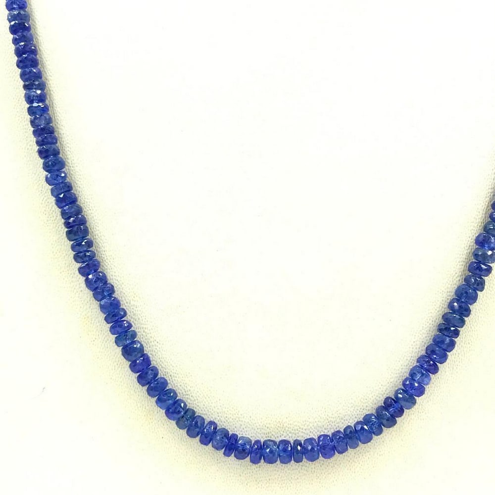 Single Strand Sapphire Faceted Large Bead Necklace (1 of 1)