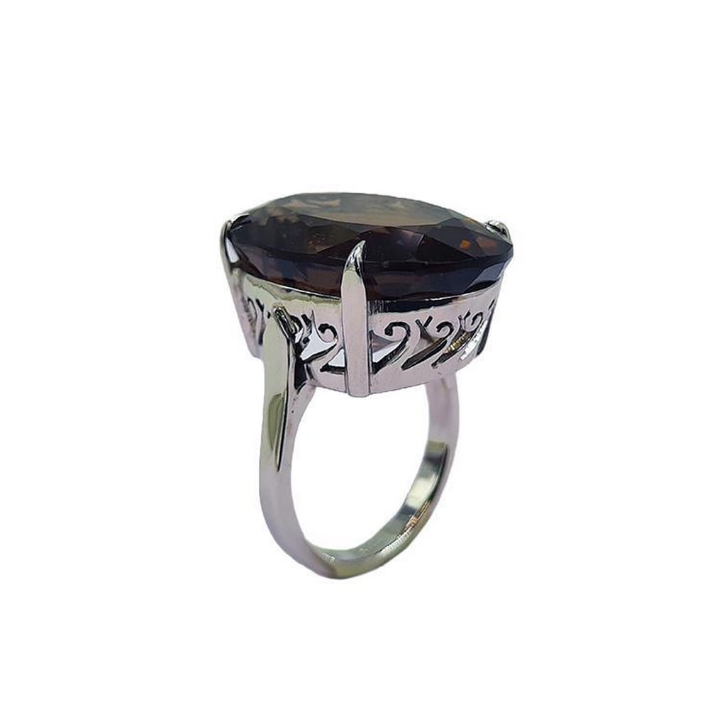 Brown Quartz Sterling Silver Ring - 2
