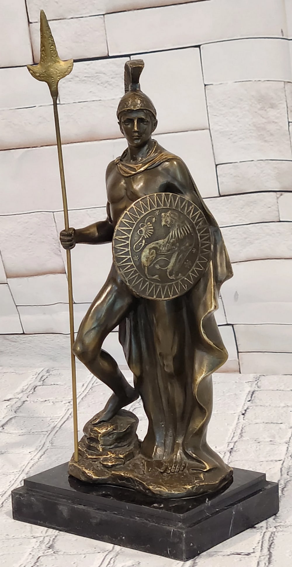 Greek Warrior Bronze Sculpture in the Manner of Debut - 14.5" x 6.5" (1 of 6)