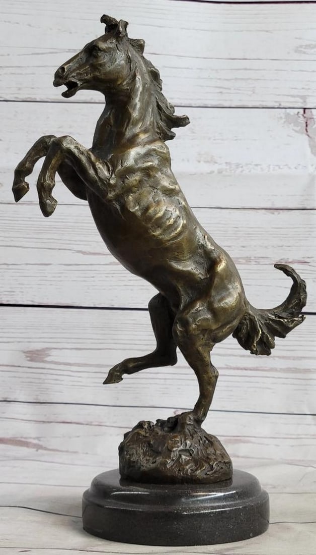 Rearing Horse Bronze Sculpture by Milo - 13" x 8" (1 of 6)