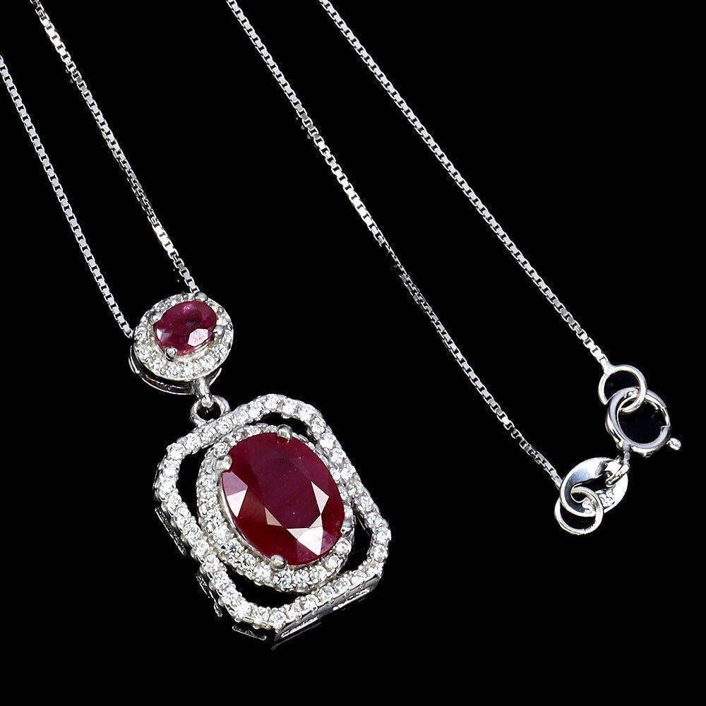 Scarlet Elegance Oval Ruby 9x7mm Necklace - 2