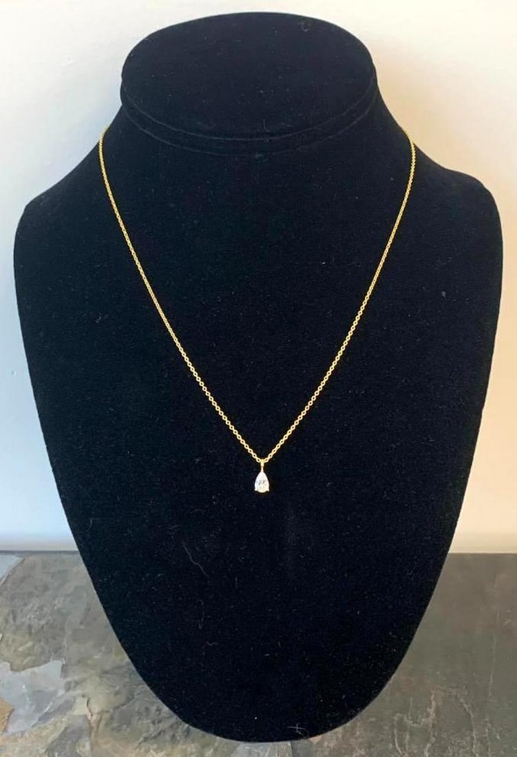 Everlight Teardrop Pendant Necklace: Everlight Teardrop Pendant Necklace Graceful and effortlessly refined, this delicate solitaire pendant necklace brings a touch of timeless elegance to any look. Featuring a pear-shaped cubic zirconia 