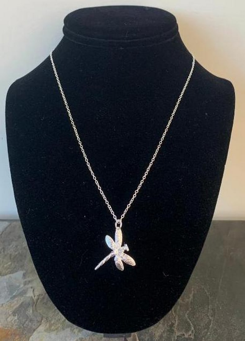Enchanted Grace Silver Dragonfly Pendant Necklace (1 of 4)