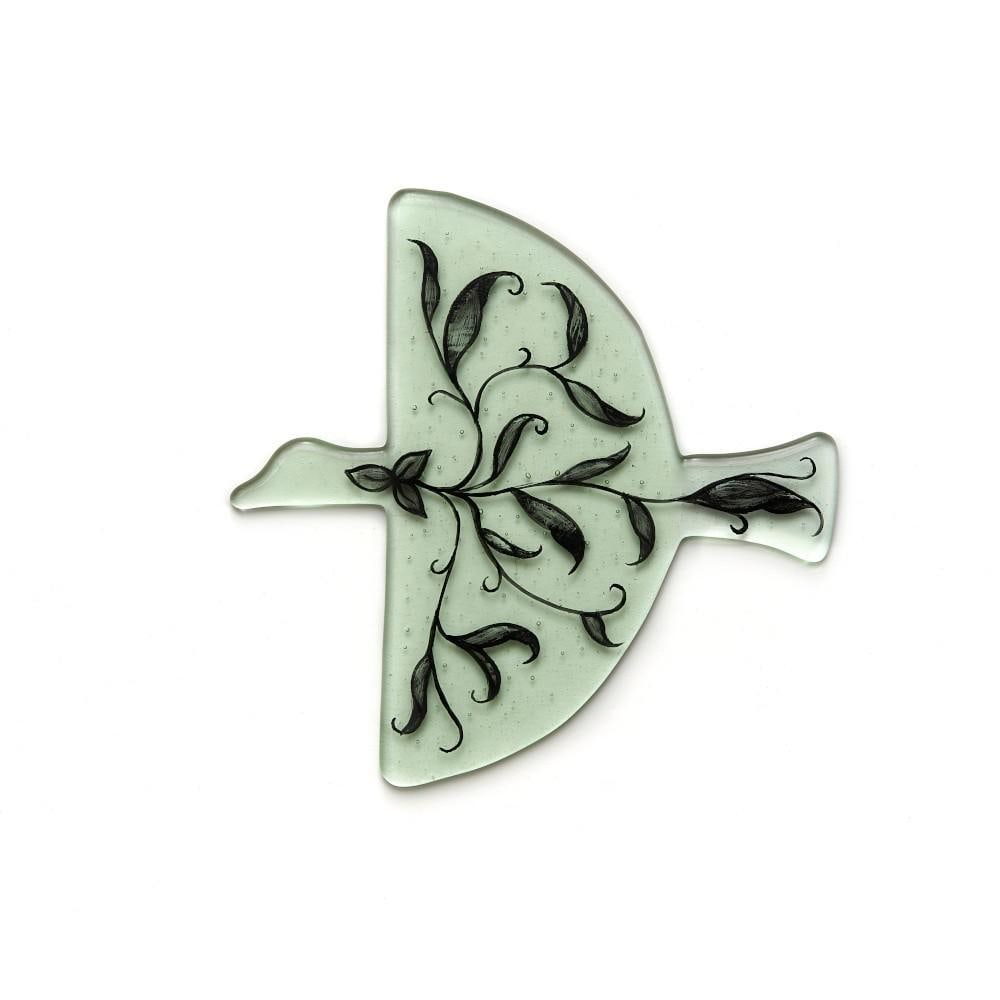 “Whimsical Flight?? Hand-Painted Glass Bird by Hassina Khan (1 of 1)