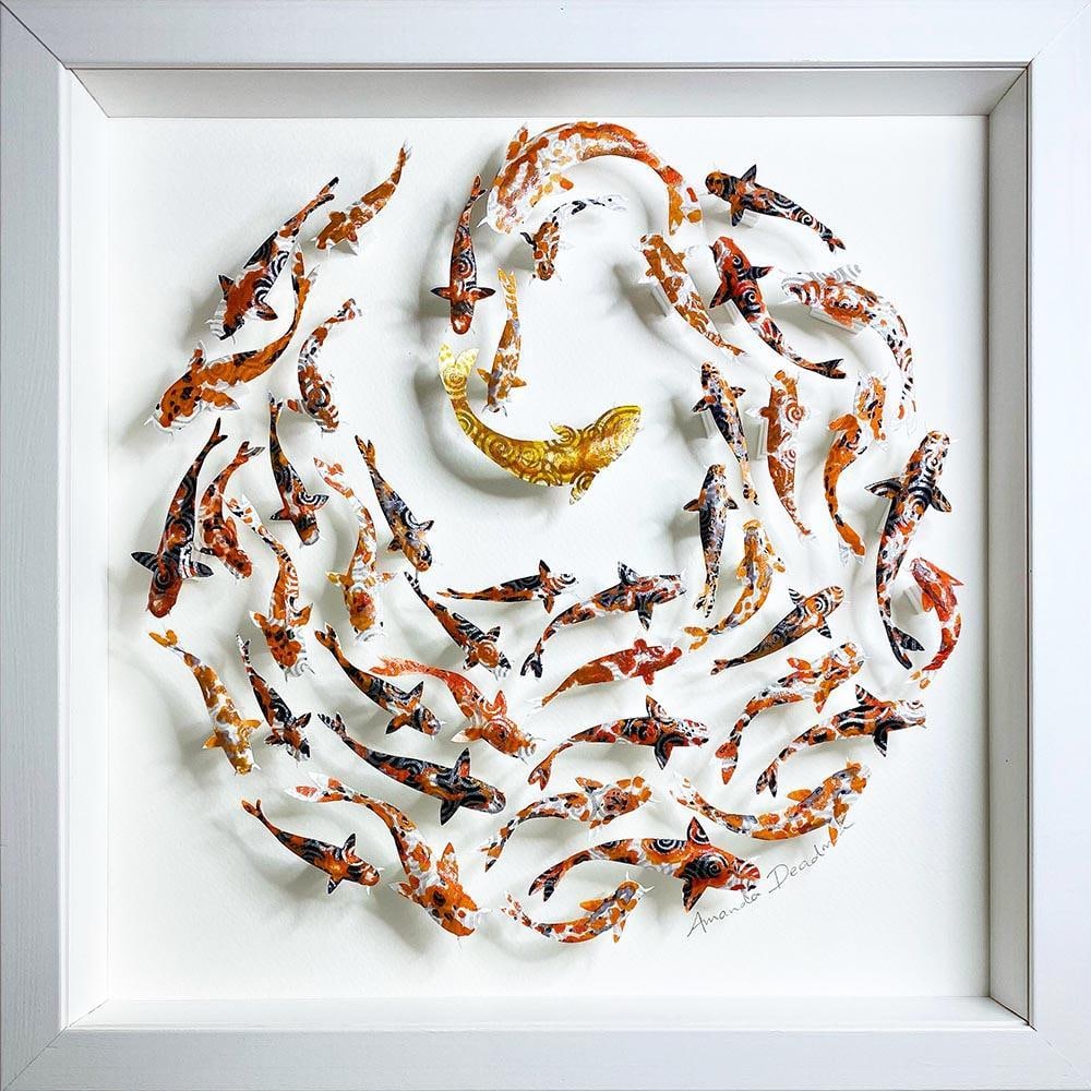 ‘Circle of Koi’ Framed Paper Art by Amanda Deadman Art (1 of 3)