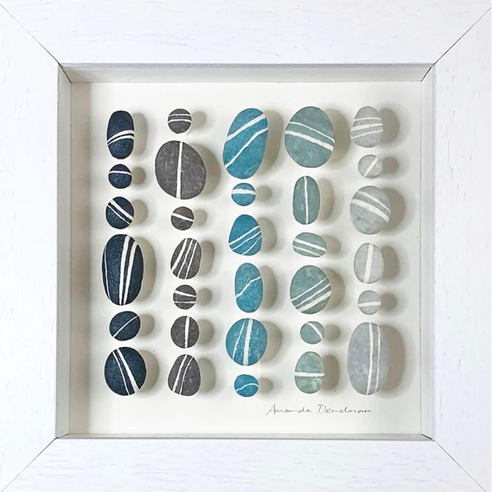Shoreline 1’ Pebble Wall Art by Amanda Deadman: Shoreline 1’ Pebble Wall Art by Amanda Deadman This framed artwork features a beautifully arranged collection of hand-moulded pebbles, each individually shaped and coloured in soft, natural tones. T