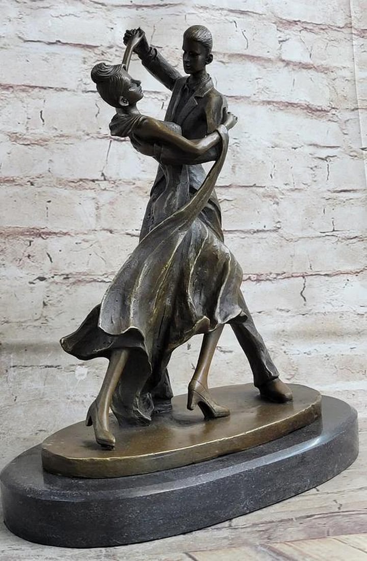Duo Tango Dancer Performers Tribute to Degas by Aldo Vitaleh Original Bronze Sculpture - 12" x 10": Duo Tango Dancer Performers Tribute to Degas by Aldo Vitaleh Original Bronze Sculpture - 12" x 10" In this exquisite bronze sculpture titled "Tango/Passion Dance," the spirit of Edgar 