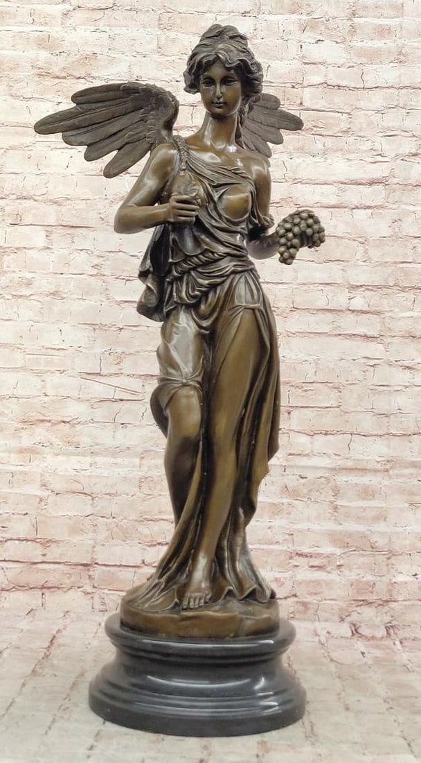 Winged Angel Warrior Goddess Nike Bronze Statue - 34" x 21" (1 of 6)