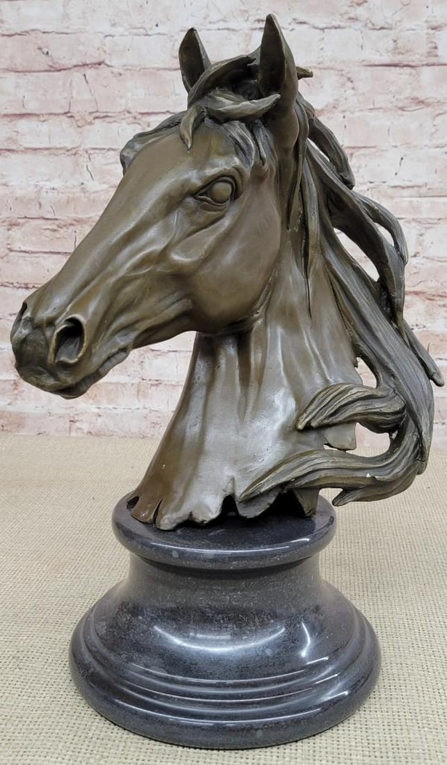 Original Milo Gorgeous Horse Head Bust Bronze Sculpture - 15.5" x 3" (1 of 6)