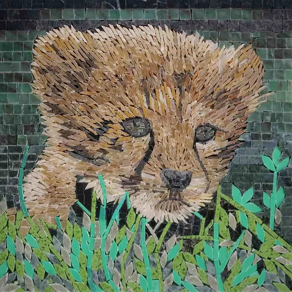 Cheetah Cub Marble Mosaic (1 of 2)