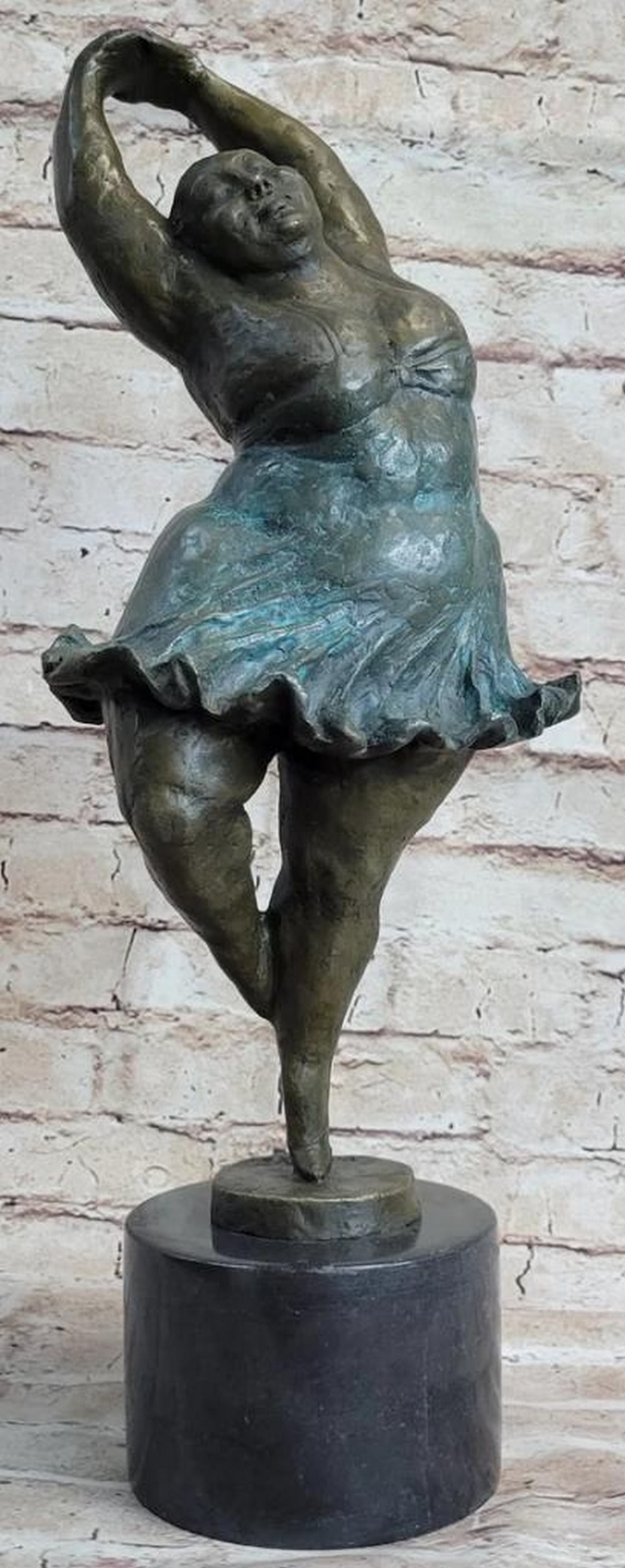 Plump Pirouette - Original Bronze Ballet Sculpture Signed by Botero on Marble Base - 18" x 7": Plump Pirouette - Original Bronze Ballet Sculpture Signed by Botero on Marble Base - 18" x 7" Plump Pirouette: Original Bronze Ballet Sculpture Signed by Botero on Marble Base" captures th