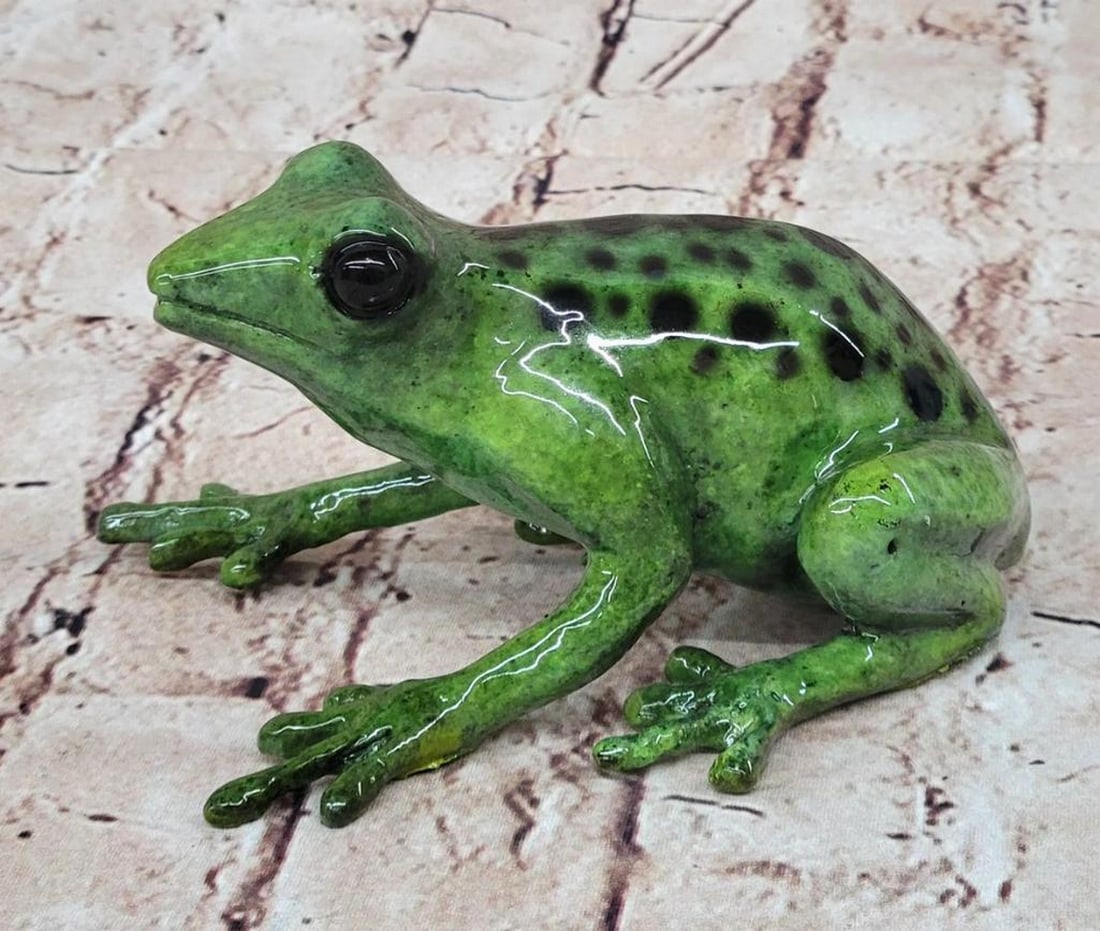 Whimsical Frog Vienna Original Bronze Sculpture Signed by Marius - 3" x 5" (1 of 7)
