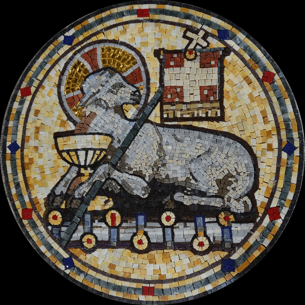 Jerusalem Lamb of God Marble Mosaic (1 of 2)