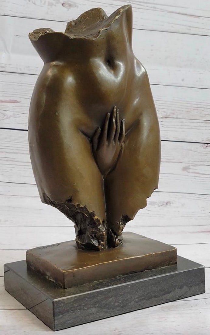 Sensual Feminine Form Bronze Sculpture Signed By Mavchi - 11" x 6.5": Sensual Feminine Form Bronze Sculpture Signed By Mavchi - 11" x 6.5" A bronze sculpture portraying the sensuous contours of the female form in a graceful and artistic manner, emphasizing the b