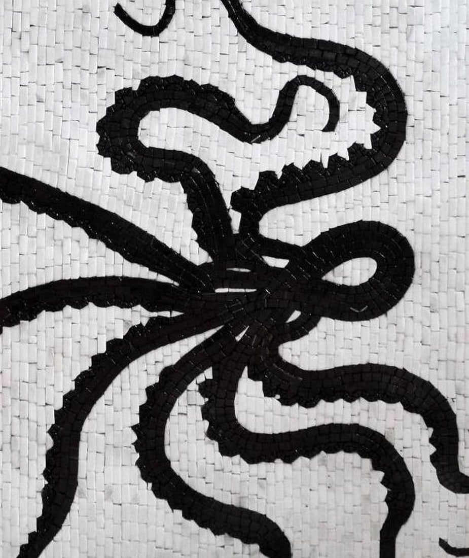 Octopus Motif Marble Mosaic Panel - 2