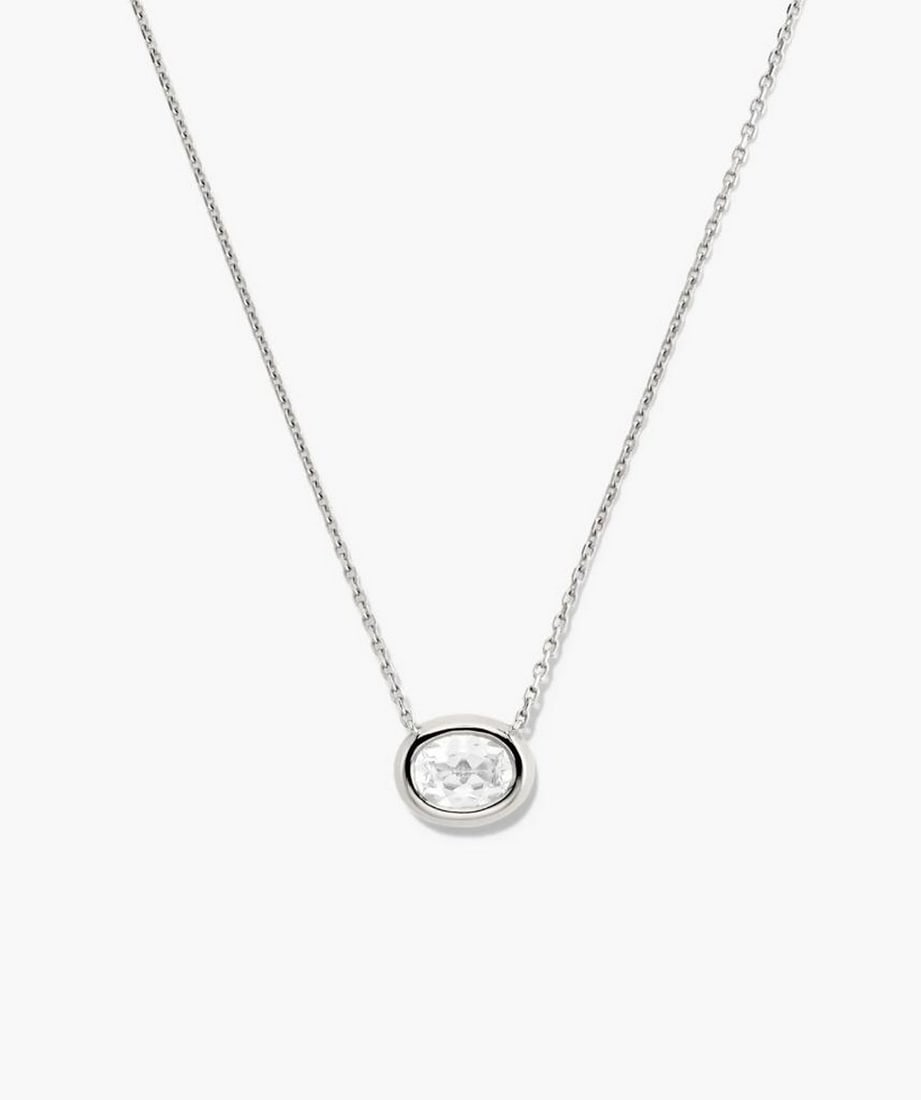 Sterling Silver Lab-Grown Sapphire Oval Necklace (1 of 3)