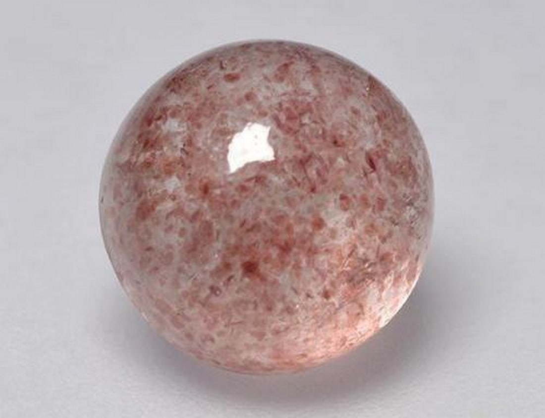 4.14ct Natural Earthy Pink Strawberry Quartz, Round, Translucent (1 of 3)