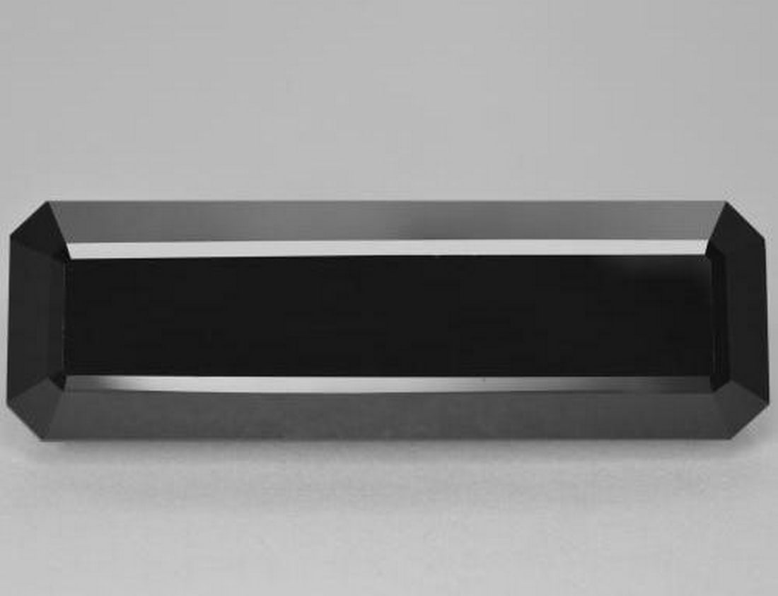 44.07ct Natural Black Tourmaline, Octagon Step Cut, Opaque (1 of 2)
