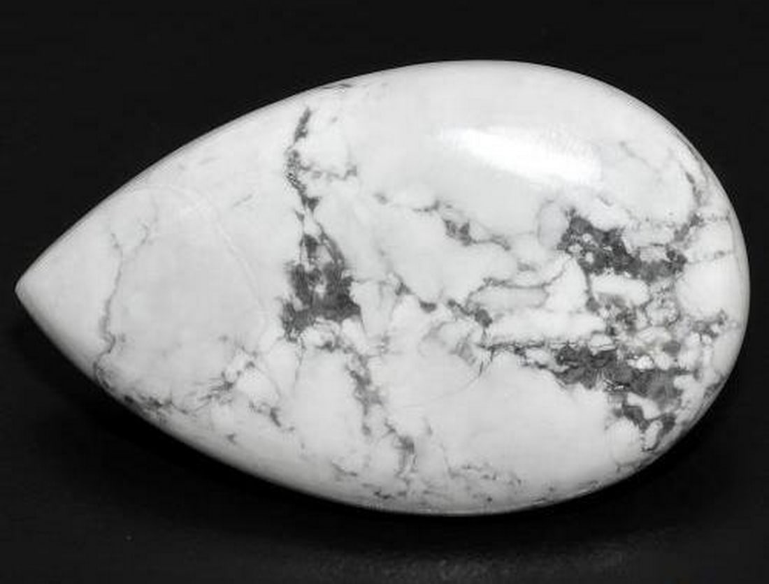 22.34ct Natural Greyish White Howlite, Pear, Opaque (1 of 3)