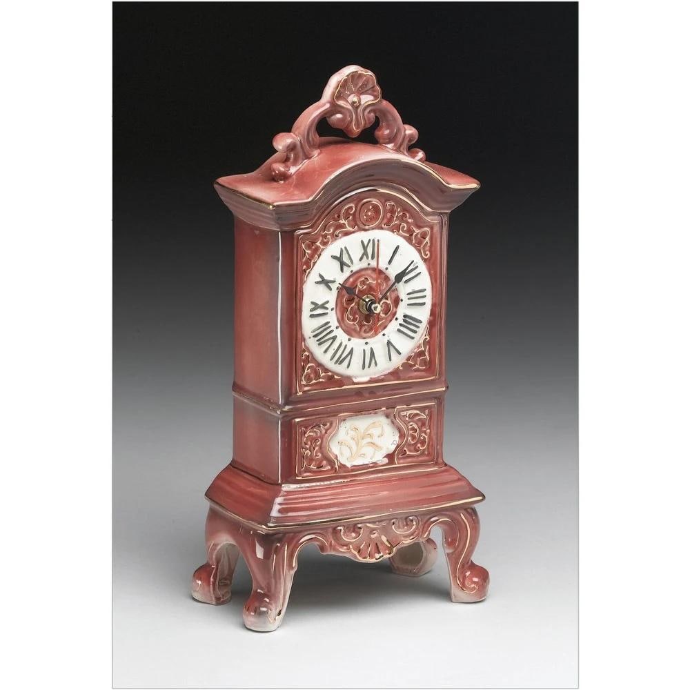 Vintage-Inspired Ceramic Analog Tabletop Clock: Vintage-Inspired Ceramic Analog Tabletop Clock Add a touch of classic charm to your console tables with this analog quartz tabletop clock. Made from durable ceramic, it features Roman numerals and