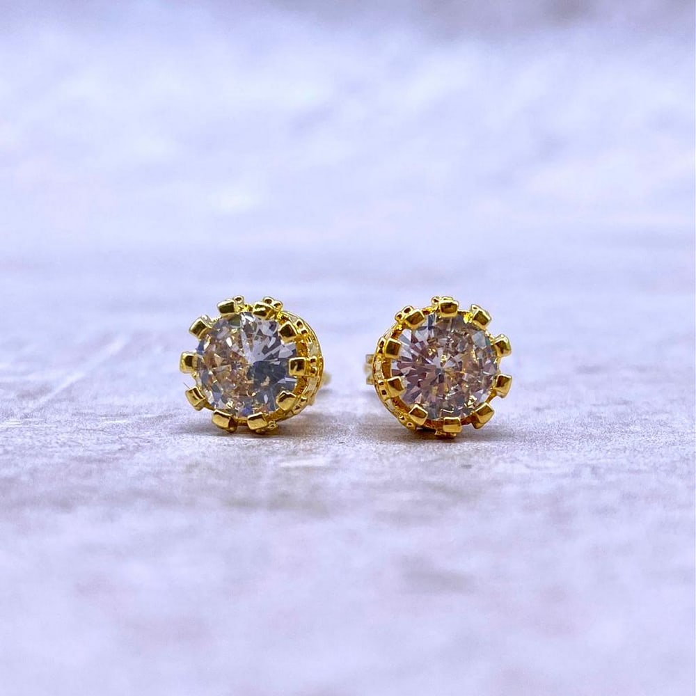 Wedding Stud Earrings 18 Karat Gold Plated (1 of 2)