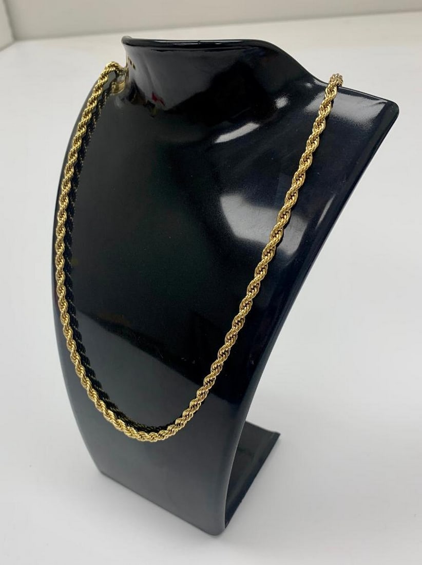 Ladies 14K Gold Plated Twisted Necklace: Ladies 14K Gold Plated Twisted Necklace. A Simple Look With Style To Spare, This Twisted Necklace Is Perfect For Every Day Wear. This Lovely Piece Features A Unique Twisting Design That Gives It Depth