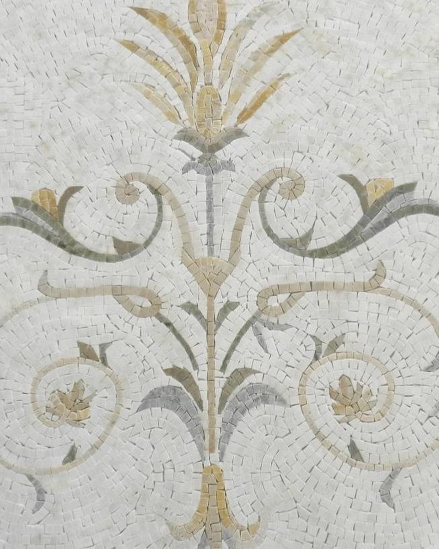 Abstract Pattern Marble Mosaic Tile Art: Abstract Pattern Marble Mosaic Tile Art A handcrafted rectangular mosaic made from natural marble stones. This piece features an abstract pattern created from multi-toned marble, arranged to form a