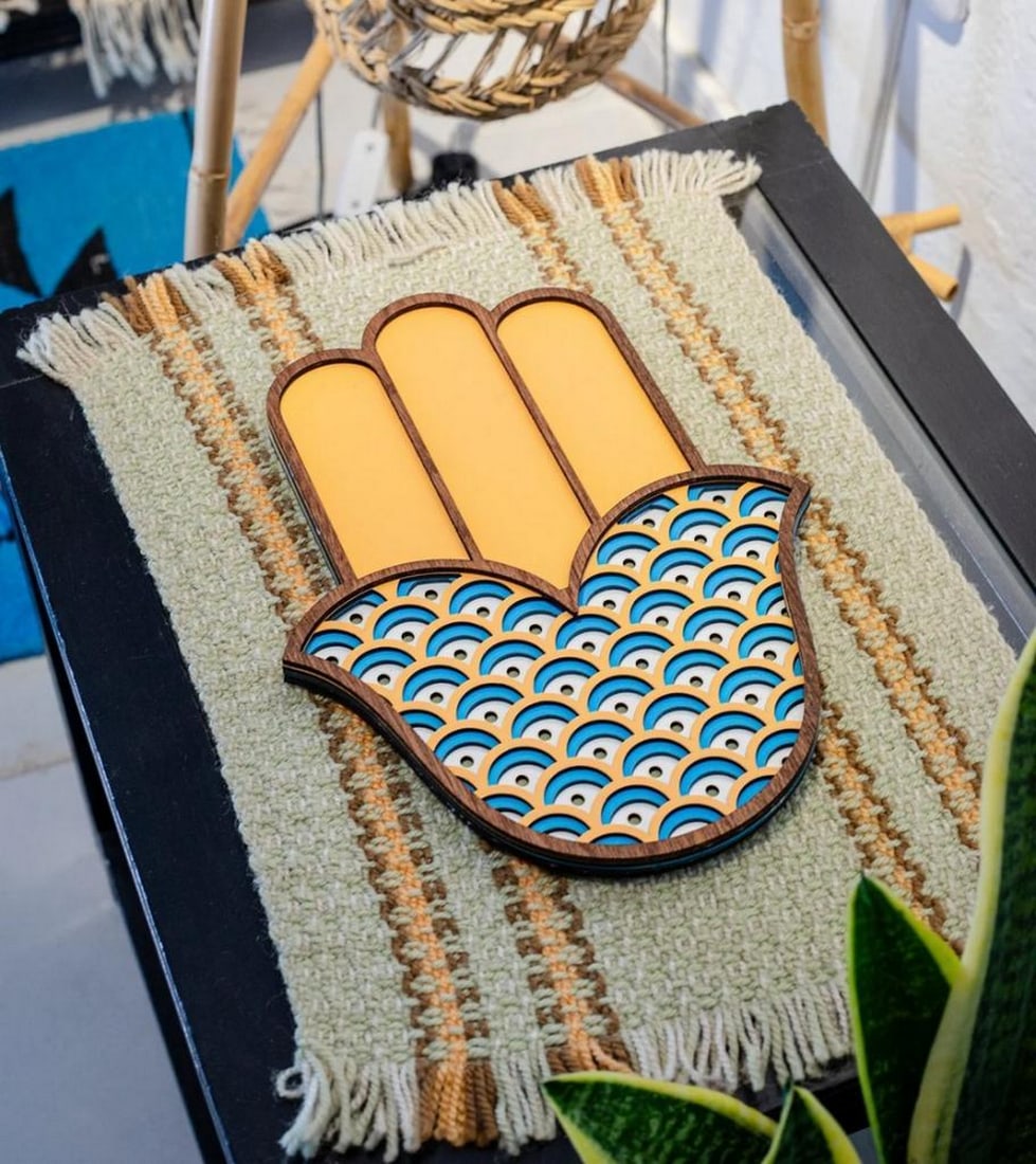 "Hand of Fatima" Hand Carved Wall Art (1 of 3)
