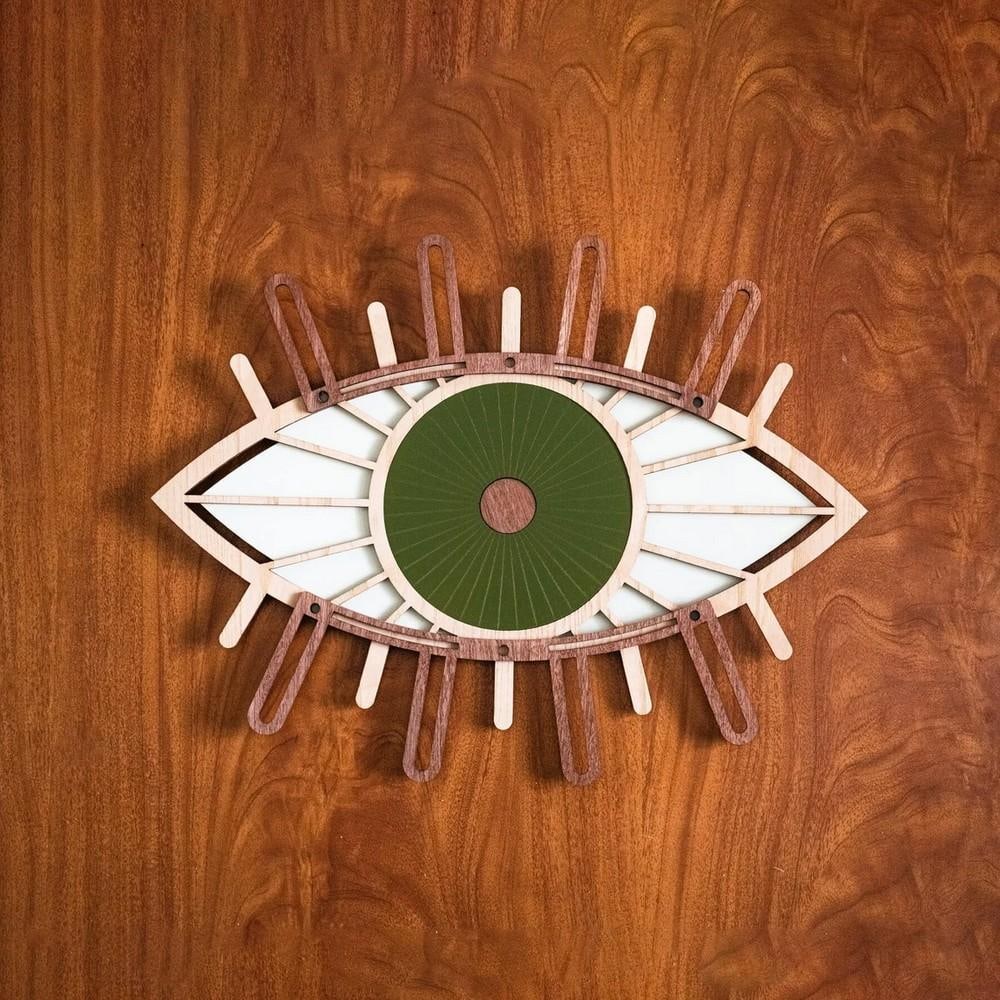 Handmade Eye Design Wooden Mask (1 of 3)