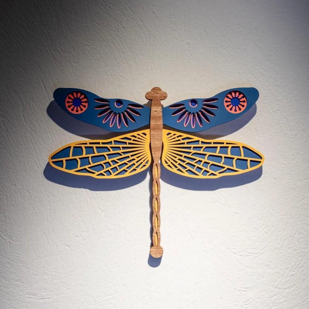 Layered Wooden Dragonfly Wall Art – Nature-Inspired Home Decor (1 of 3)