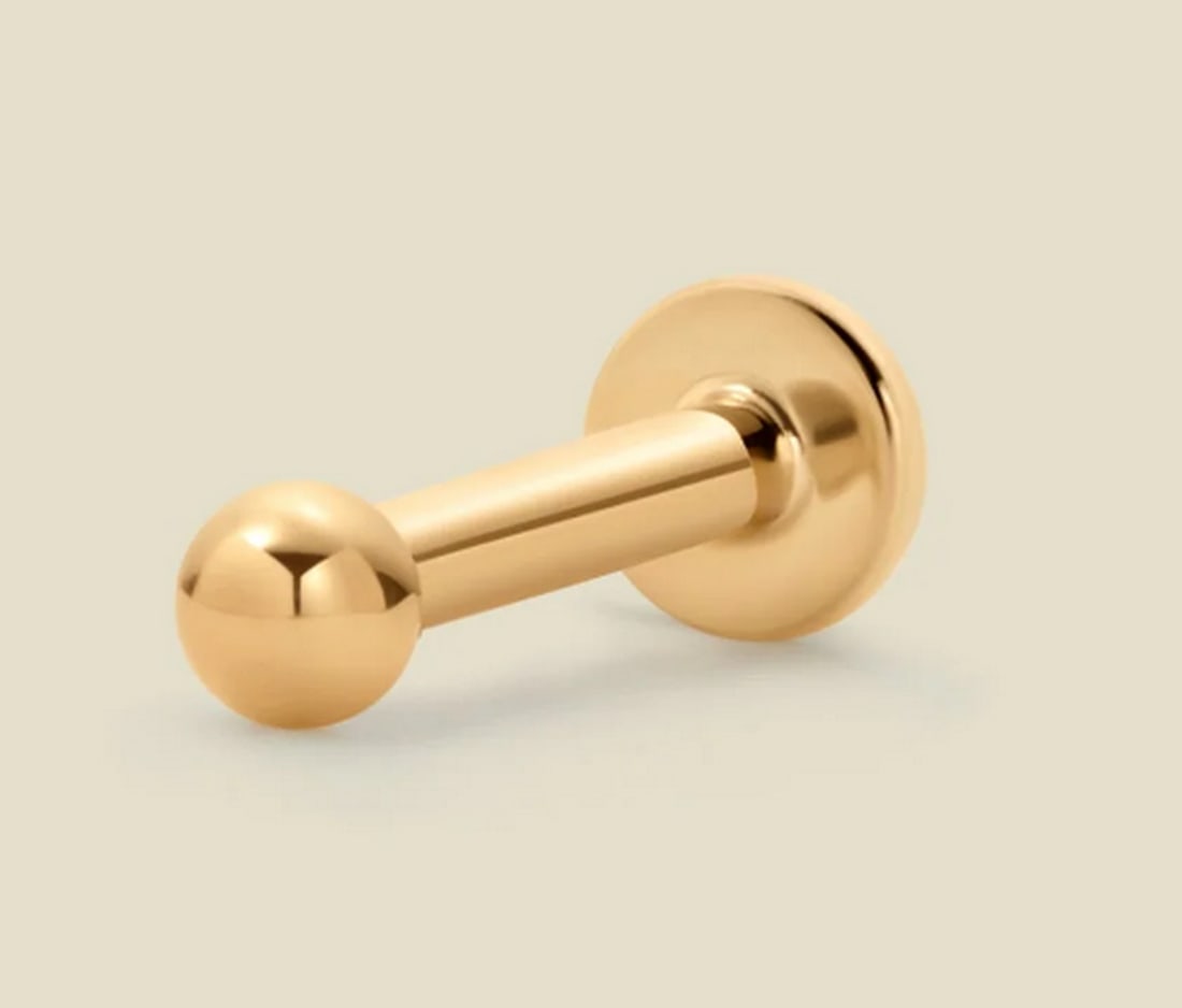 14k Solid Gold Bead Stud Earring: 14k Solid Gold Bead Stud Earring A touch of shine meets effortless sophistication in these classic bead-style earrings. Crafted in solid gold with a flawlessly polished finish, each petite earring fea