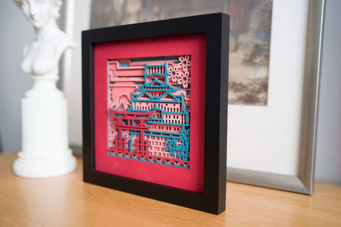 Chinese Temple Multi-layer Laser Cut Wood Carving - 2