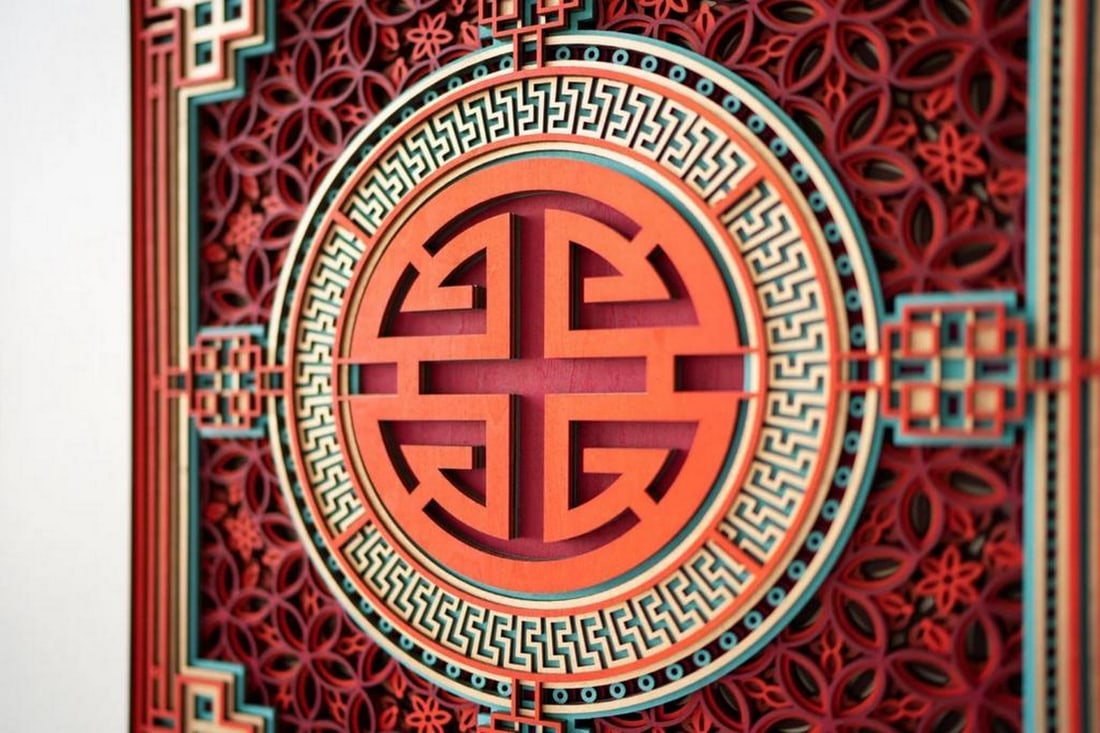 Prosperity Harmony Multi-Layer Wood Wall Art - 3