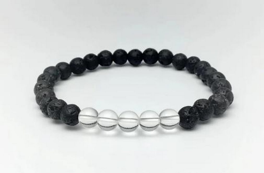 Harmony & Strength Bracelet- Clear Quartz And Lava Stone: Harmony & Strength Bracelet- Clear Quartz And Lava Stone This exquisite beaded bracelet combines the clarity and energy of Clear Quartz with the grounding power of Lava Stone. Clear Quartz, known