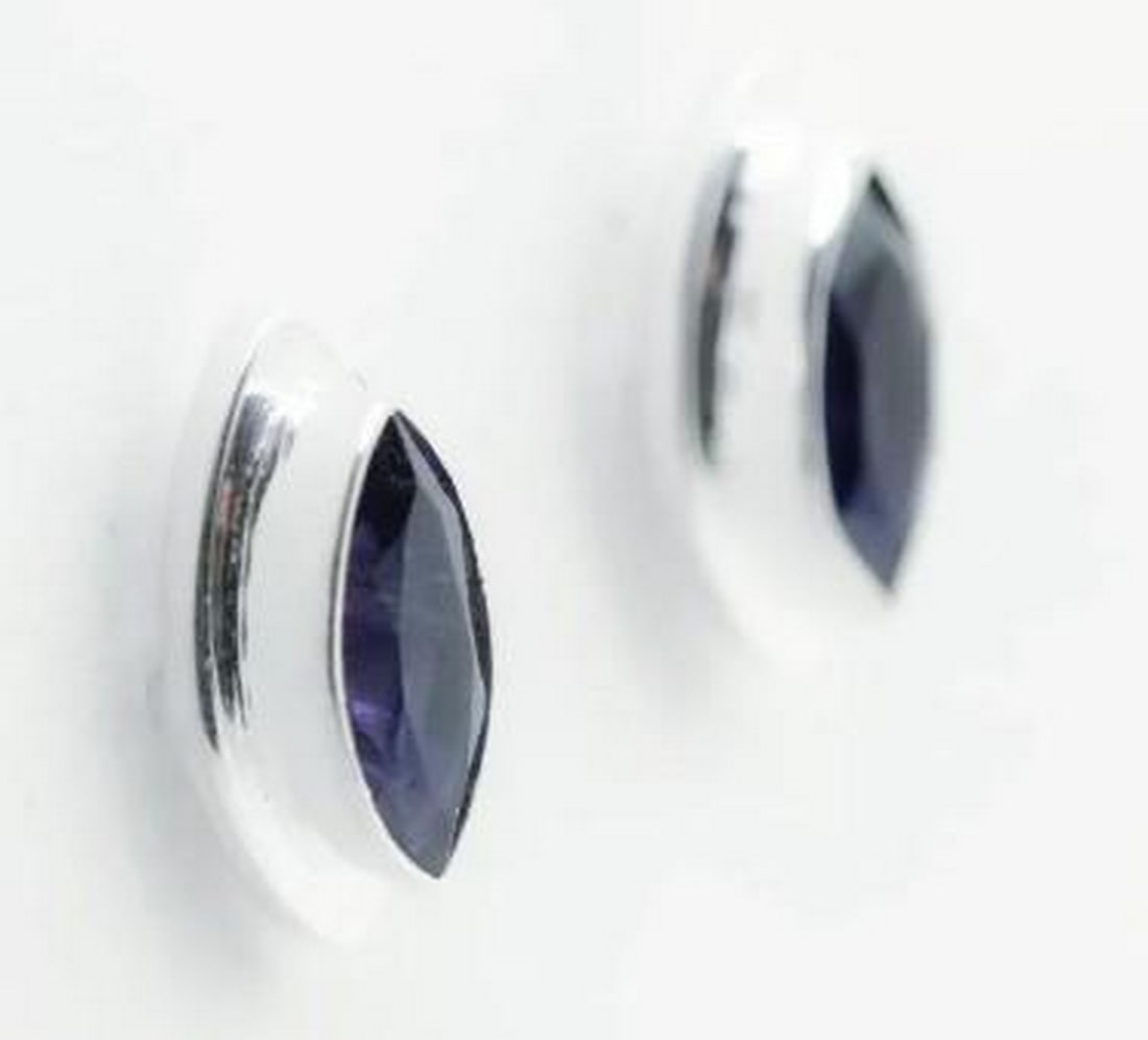 Elegant Iolite Stud Earrings (1 of 3)