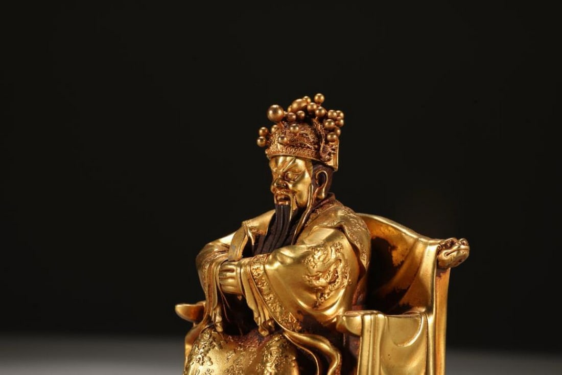 Bronze Dragon Master Sitting Statue - 5