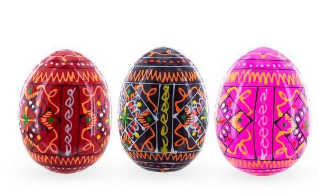 Crimson Harmony Ukrainian Hand-Painted Eggs (1 of 2)