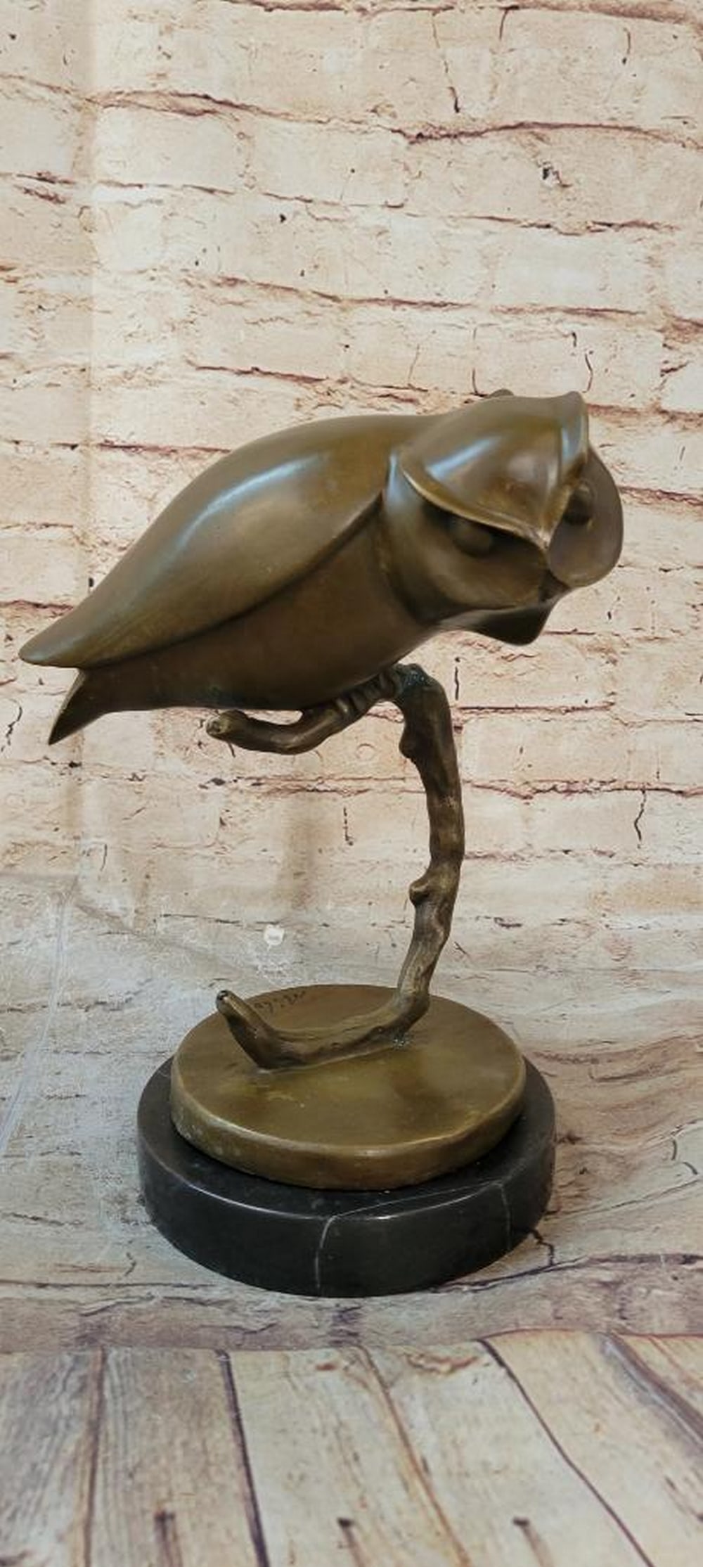 Original Abstract Owl Bronze Sculpture On Marble Base - 10" x 10" (1 of 8)