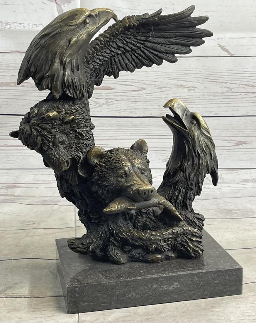 Milo's Signed Original Bronze Sculpture 'Whose Fish is it' on Marble Base - 11" x 9.5" (1 of 5)