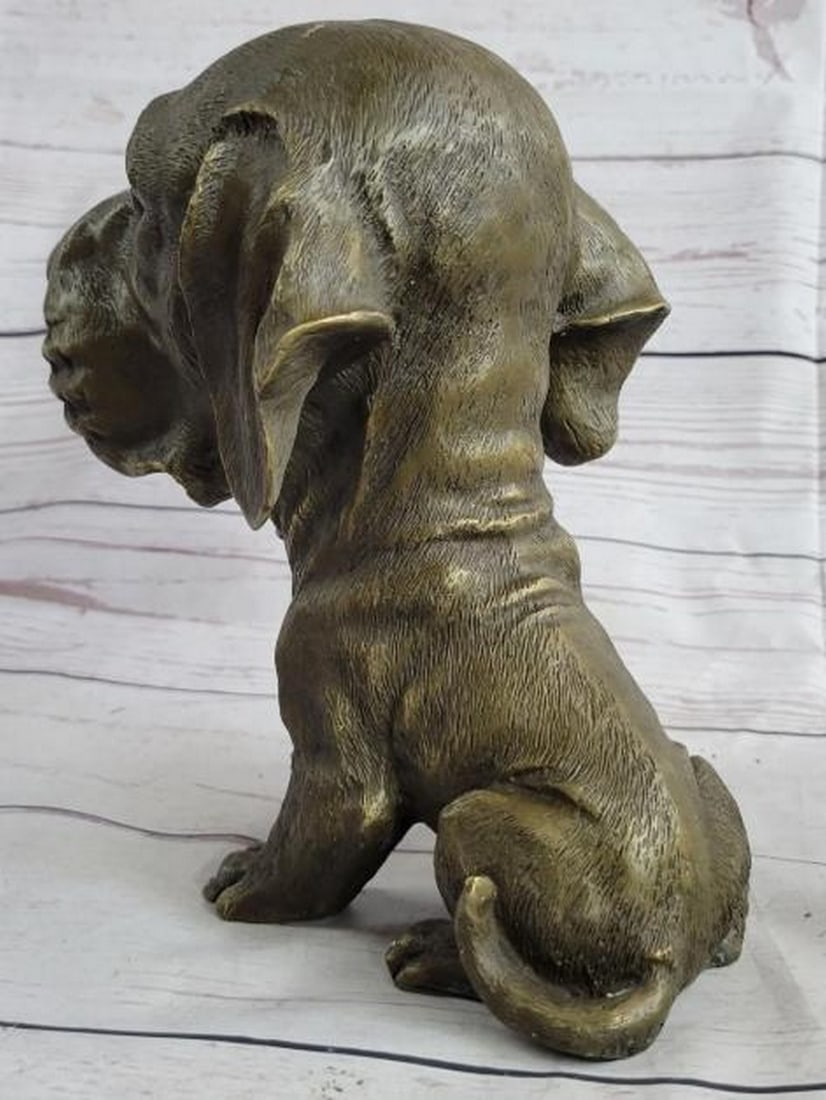 Bobble Head Dog Bronze Statue - 5