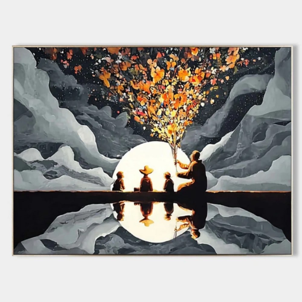 Moonlit Reflections Canvas Painting (1 of 2)