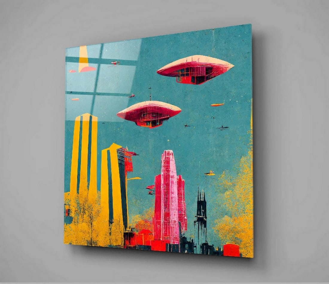 Future Abstract Tempered Glass Wall Art - 2