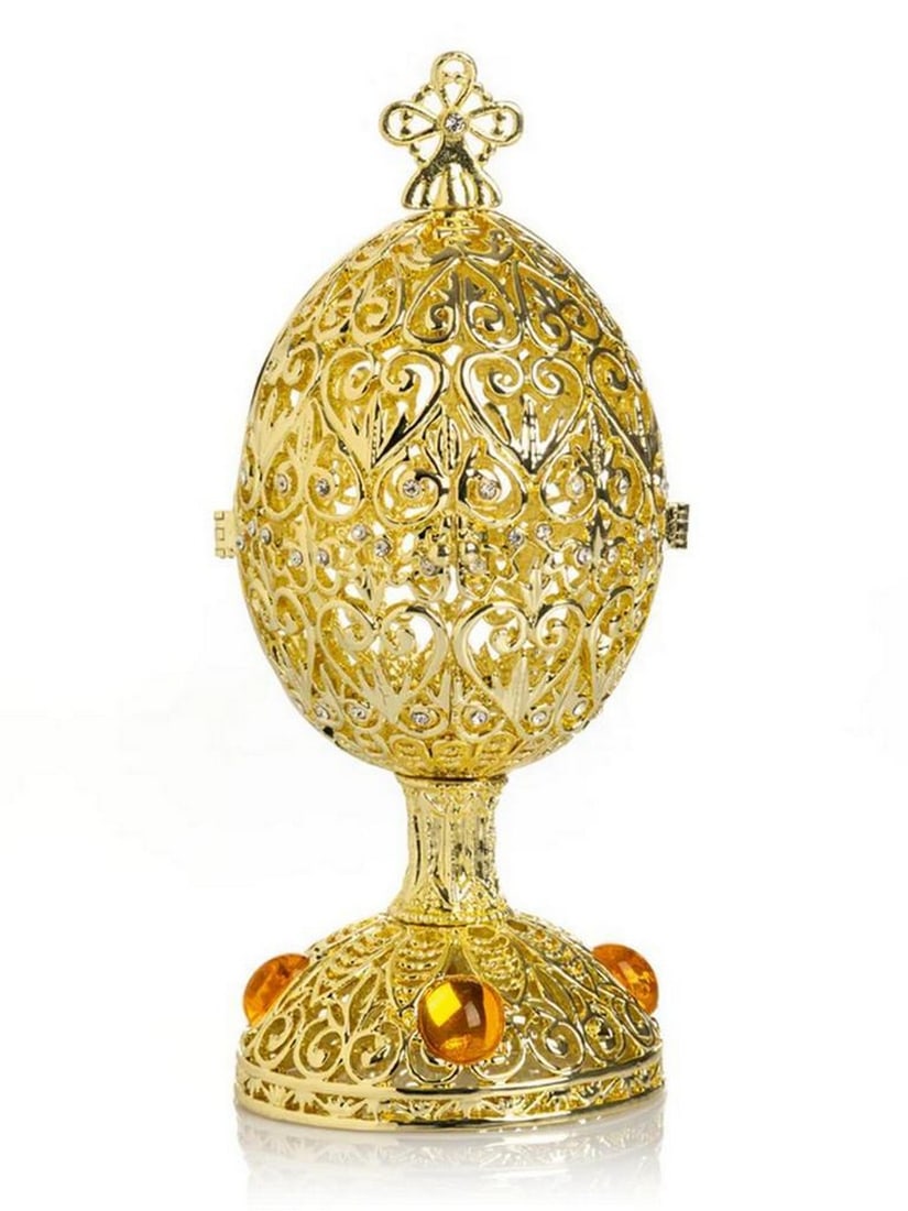 Elegant Gold Easter Egg Trinket Box