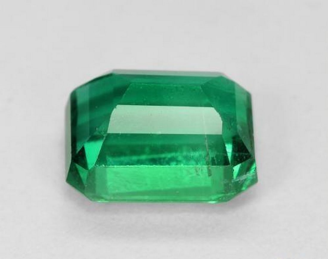 2.08ct Octagon Step Cut Deep Green Emerald - 2
