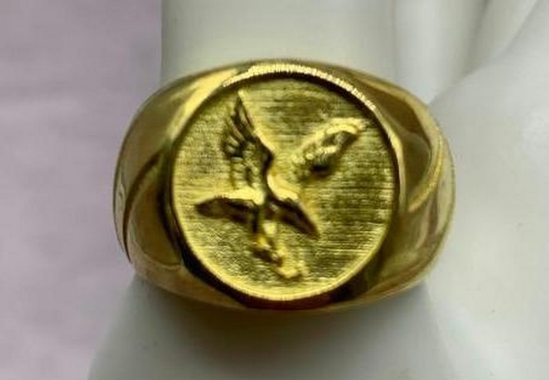 Majestic Eagle Gold-Plated Ring - 4