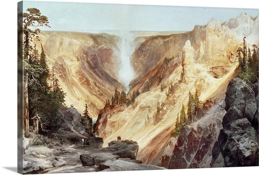 The Grand Canyon of the Yellowstone, 1872 Canvas Reproduction - 24" ? 16" (1 of 2)