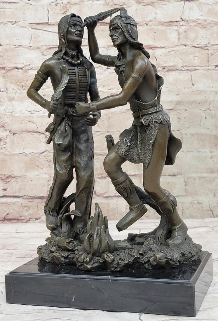 Native American Indian Dancers Performing the Eagle Dance Original Bronze Sculpture - 12" x 7" (1 of 7)